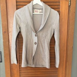 Anthropologie Gray Chevron Blazer